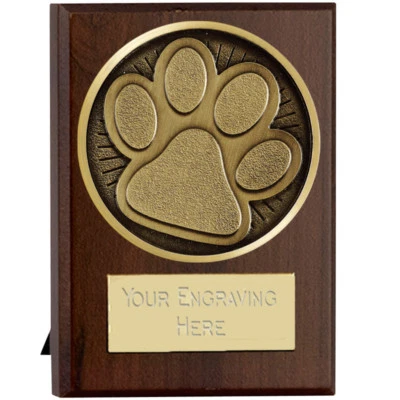 TROPHIES-4-EVERYTHING Pfotendruck Hund Katze Beweglichkeit Gehorsam Hundeshow Award Trophäenplakette KOSTENLOSE GRAVUR