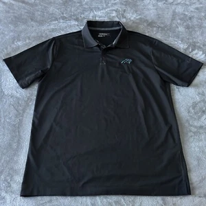 Nike DriFit Carolina Panthers Tour Performance Mens Large Polo Shirt Black - Picture 1 of 8