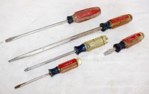 5 Vintage Craftsman Screwdrivers ~ 3/16, 5/16 (stubby), 5/16 Long, 3/8 Long, #3 - Picture 1 of 10