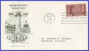 USA3 # 955 ADDR ARTMASTER FDC Mississippi Territory - Bild 1 von 1