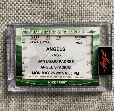 Mike Trout 2022 Leaf Game Day Ticket Collection Card, No. TC-69 - Image 1 of 2