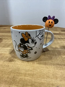 Disney Halloween Minnie Mouse Mug W/ Pumpkin ￼ Stirrer ￼ Tik Tok Viral Craze - Picture 1 of 9