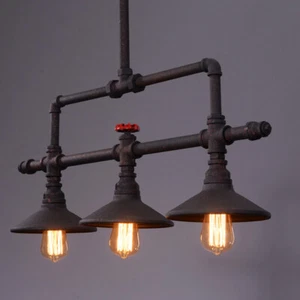 Industrial LED Ceiling Light Hanging Island Light Steampunk Linear Pendant Lamp - Picture 1 of 8
