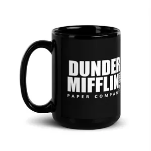 Dunder Mifflin the Office Black Glossy Mug - Picture 1 of 2