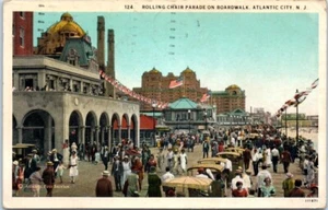 Atlantic City NJ Straßenansicht - Rollstuhlparade auf Promenade Postkarte P-48 - Bild 1 von 2