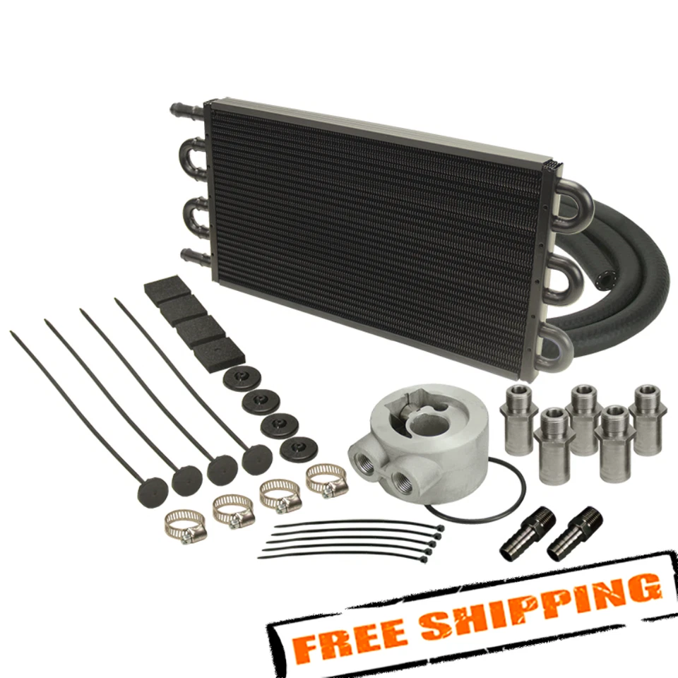 Kit de refrigerador de óleo de motor universal Derale 15502 6 Pass Series 7000 alumínio/cobre - Imagem 1 de 4