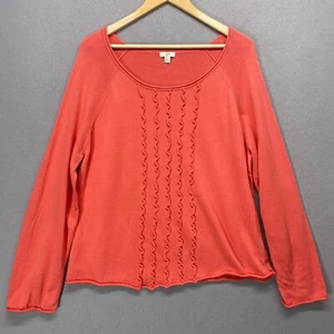 Jill J Sweater Womens XLarge Orange Cotton Knit Pullover - Picture 1 of 11
