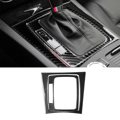 2Pcs Carbon Fiber Gear Shift Panel Trim For Mercedes-Benz C Class W204 2007-13  - Image 1 of 4