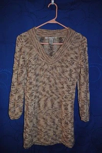 Women's AMERICAN RAG Browns Tan V-Neck Sweater Size M - Picture 1 of 5