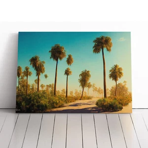 Phänomenale Palmen Leinwand Wandbild Kunstdruck gerahmtes Bild Deko Wohnzimmer - Bild 1 von 5