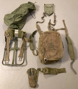 ORIGINALE VINTAGE US ARMY M5 MEDIC KIT BORSA ZAINO PRONTO SOCCORSO USMC NAVY CON TELAIO - Foto 1 di 6