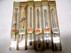 D Lot-6 Vintage Speidel Lady's Twist O Flex Watch Bands Gold/Silver Tone U.S.A. - Picture 1 of 6
