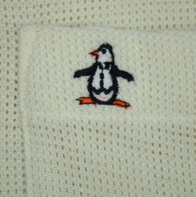 Penguin Shirt VTG Grand Slam Munsingwear Size M/L 70s 80s Pale Yellow Knit Mesh - Image 1 of 4