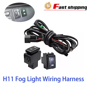 H11 Fog Light Wiring Harness Socket Wire LED Indicator Switch Kit 12V 40A Relay - Picture 1 of 6