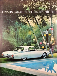 1960 Ford White Thunderbird Auto 2 PAGE Print Ad Couple Setting Up Party Lights - Picture 1 of 7