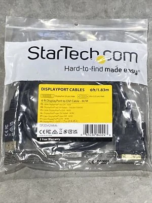 StarTech.com 6ft DisplayPort to DVI Cable DP2DVI2MM6 New - Image 1 of 3