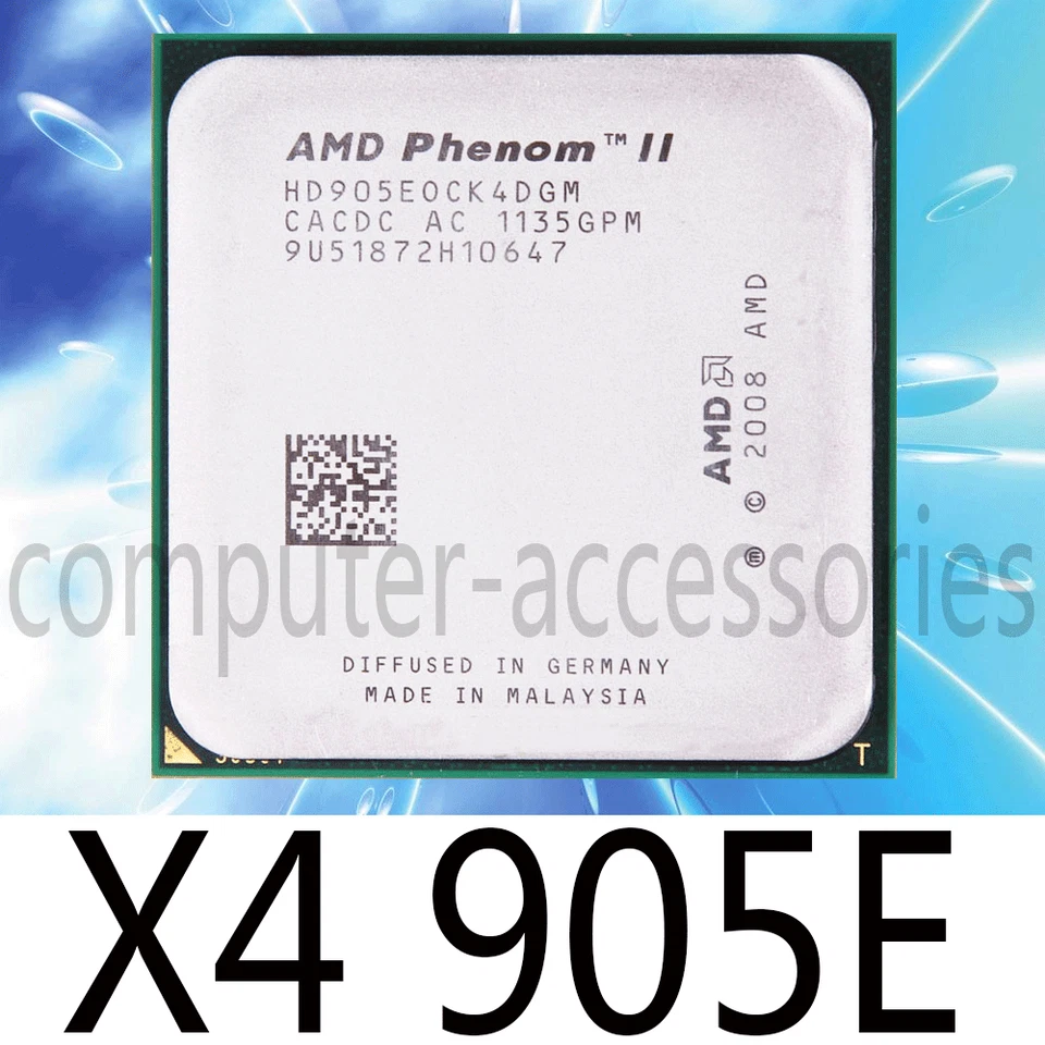 AMD Phenom II X4-905E 2.5GHz 6MB Quad Core Socket AM3 65W CPU Processor - Image 1 of 1