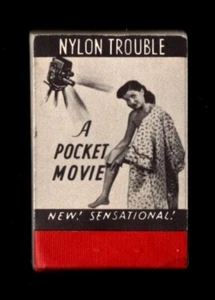 Vintage Nylon Trouble Pocket Movie Flip Book Beautiful Slow Strip Tease - Picture 1 of 2