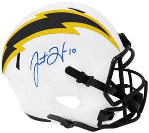 JUSTIN HERBERT AUTOGRAPHED SIGNED CHARGERS LUNAR ECLIPSE F/S SPEED HELMET (BAS) - Picture 1 of 1