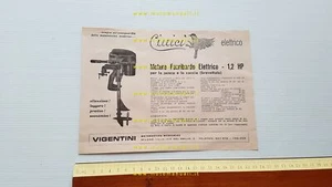Vigentini elektrischer Außenbordmotor Ciuicì 50er Jahre original italienisches Prospekt - Bild 1 von 2