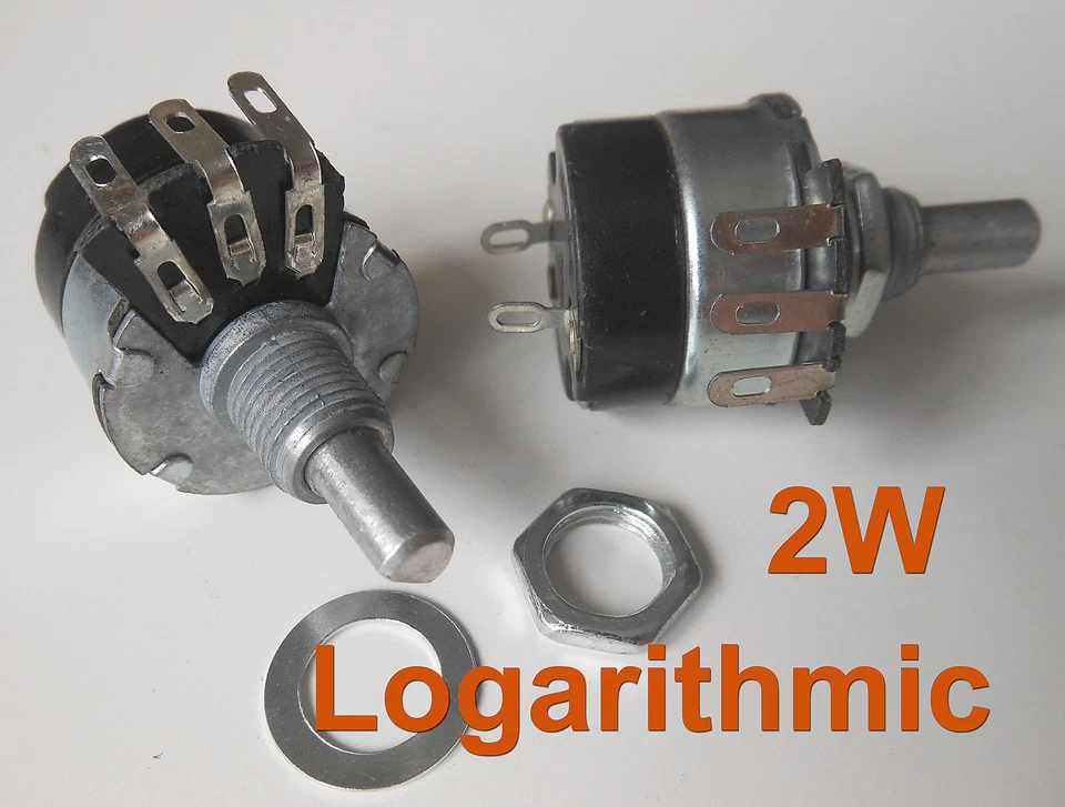 2pc A4.7K Ω Ohm A4K7 Logarithmic Nolinear Potentiometer 2W ON/OFF Switch WH134-2 - Image 1 of 4