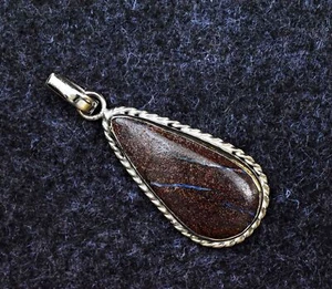 Colgante de ópalo de roca natural sin tratar de plata de ley 925 para unisex ... - Imagen 1 de 5