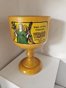Tiara Indiana 8" Cristal Zodiaco Astrología Virgo Cáliz Dorado 32oz De Colección 1970. - Imagen 1 de 7
