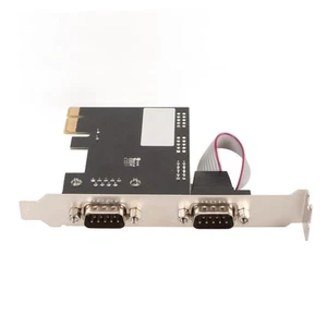 PCIe RS232 Serial Adapter Card 250Kbps 2 Ports PCI Express X1 Plug And Play P FY - Afbeelding 1 van 22