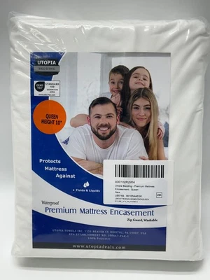 Utopia Bedding Premium Mattress Zippered Encasement Cover 10" Deep QUEEN - Image 1 of 2