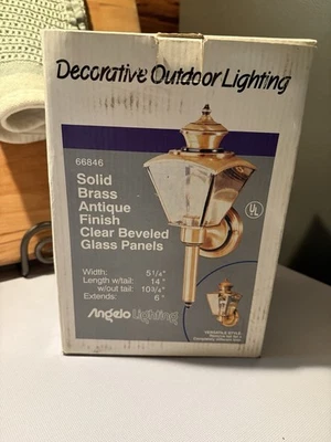 New Solid Brass Outdoor Light Fixture Beveled Glass Carriage Angelo Lighting - Image 1 of 4