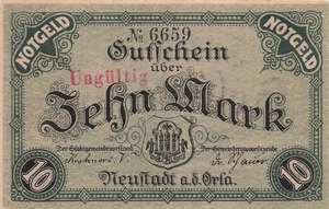 Alemania / No válido / Billete de 10 marcos 16.11.1918 circulado XT 21 - Imagen 1 de 2