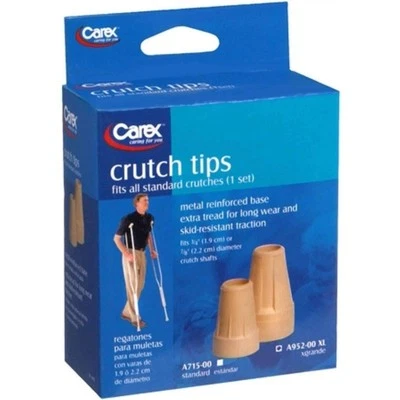 Carex Crutch Tips Extra Large with Metal Reinforced Base Skid-Resistant 1 Pair - Image 1 of 4