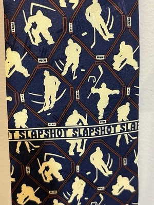 ХОККЕЙ SLAPSHOT Николь Миллер винтажный 1998 шелковый галстук новый с ярлыком - Изображение 1 из 4