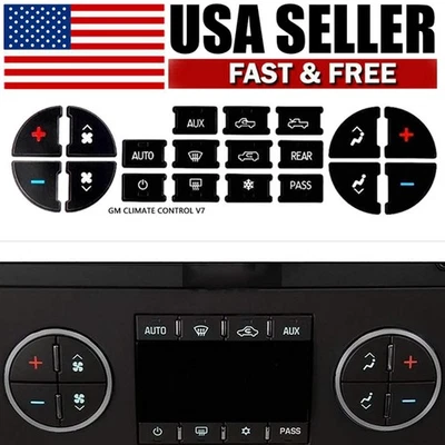 Adesivos de botão de controle climático Tahoe Sierra Yukon Silverado 2007-2013 EUA - Imagem 1 de 4