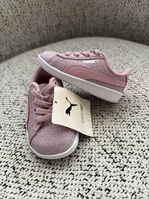 PUMA Pink Glitter Slip On Toddler Girls Sneakers Casual Shoes 367638 Soft Fit - Image 1 of 4