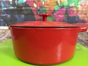 Cuisinart Classic 7qt Red Enameled Cast Iron Round Casserole Dutch Oven w/ Lid - Picture 1 of 15