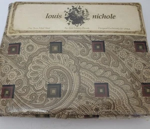 Louis Nichole Vintage Twin Fitted Sheet Palatino Multi UTICA New Type 180 Blend - Picture 1 of 5