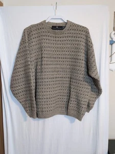 VTG Consensus Sweater Men’s Large USA Made Long Sleeves 100% Cotton Tan Brown - Picture 1 of 3