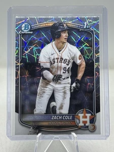2025 Bowman Chrome Zach Cole 1st Bowman #BCP-244 Laser Refractor SP Astros - Picture 1 of 9
