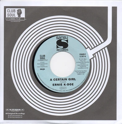 ERNIE K-DOE A Certain Girl / Here Come The Girls - Northern Soul 45 (Charly) 7" - Image 1 of 4