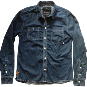RVLT REVOLUTION DENMARK DENIM L/S SHIRT THICK COTTON LARGE SLIM FIT EU - Picture 1 of 11