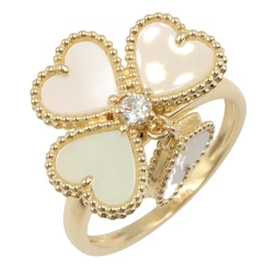 Van Cleef & Arpels Sweet Alhambra Heart Ring in 18K Yellow Gold with Diamonds an - Image 1 of 4