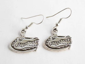 Florida Gators Silver Gator Head Charm Womens Earrings Jewelry UF NCAA - Picture 1 of 1