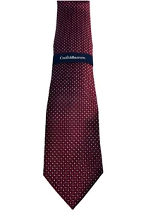 New Croft & Barrow Necktie Tie Silk Red & Blue Geometric Handmade - Picture 1 of 4