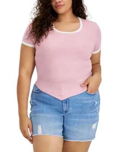 Just Polly Trendy Plus Size Asymmetrical- Light Pink 2X - Picture 1 of 1