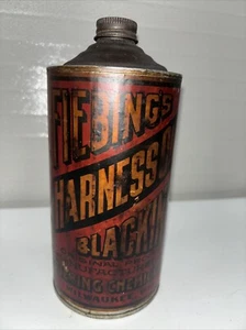 Fiebings Imbracatura Olio Lattina Oscuramento Carta Etichetta Vintage Antica Pubblicità Cono Top - Foto 1 di 8