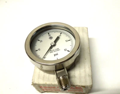 Gauge 2-1/2" Face S/S Case 0-60 PSI 1/4" NPT S/S Lower DRY 200B2 - Image 1 of 2