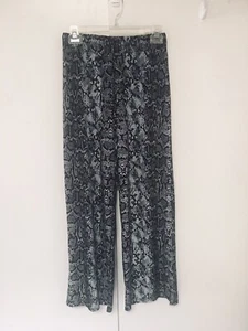 Silky Slinky Women’s Lounge Pants Snake Skin Black & Gray Size S Good Day Brand - Picture 1 of 2