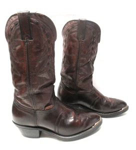 Boots Men's Leather Long Haul Western/Cowboy Size 8.5W w/ Tips New Soles/Heels - Picture 1 of 12