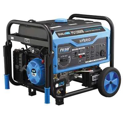 Pulsar 12,000-Watt Portable Dual Fuel Gas Powered Generator with Electric Start - Image 1 of 4